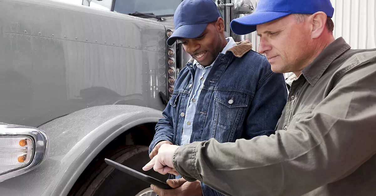 Truck Drivers In Blue Hat