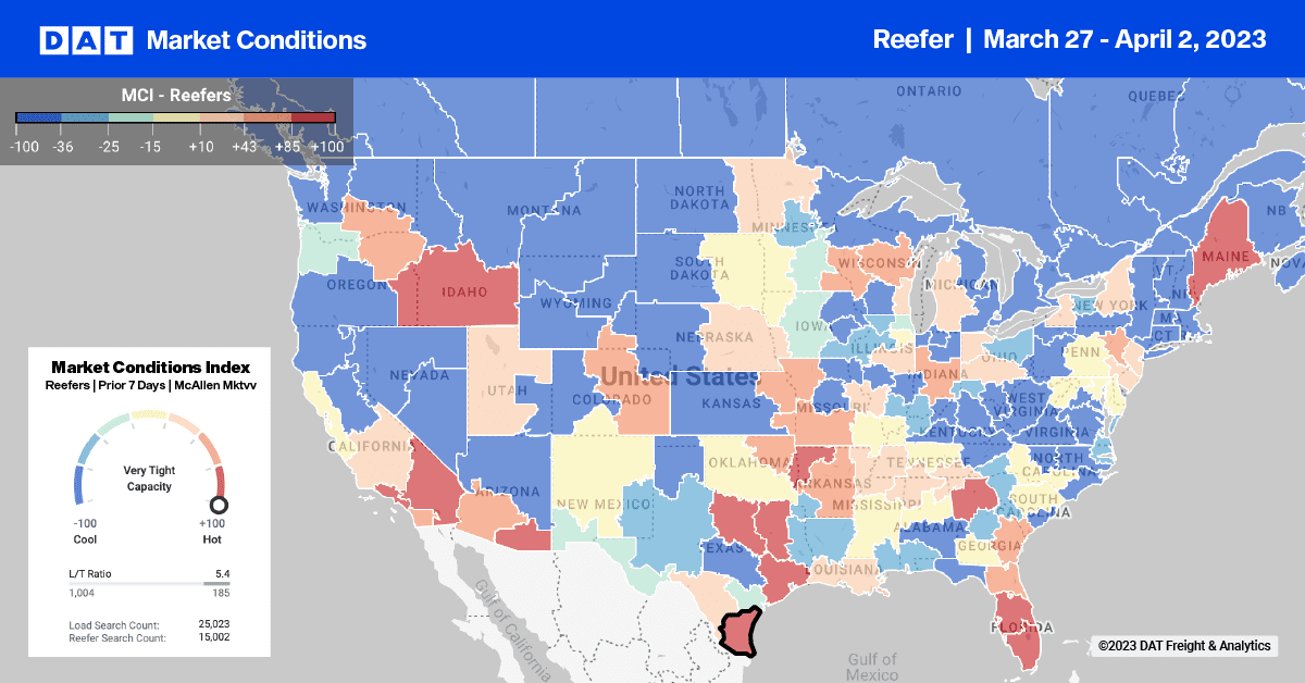 Reefer Report: A big rig arrives loaded with produce every 10 seconds – DAT Freight & Analytics