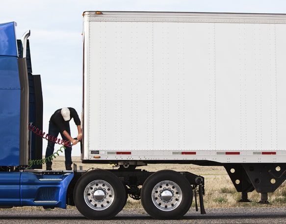DAT People Driver Connecting Truck And Trailer