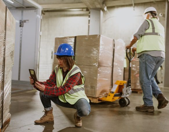 DAT People Shipper In Warehouse Examining