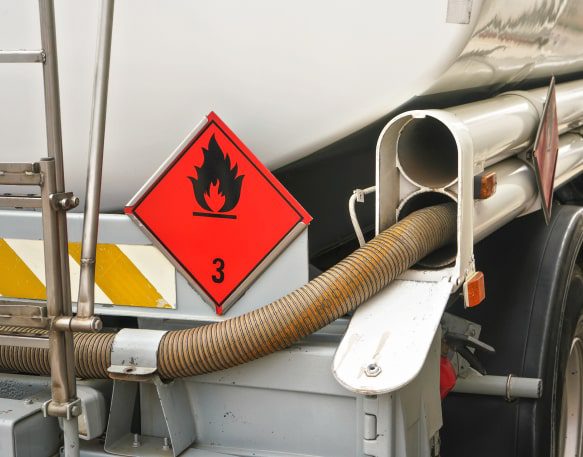 Back Of A Hazmat Trucking Vehicle