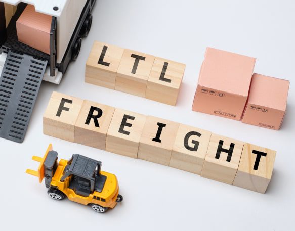 A Toy Forklift Moves Building Blocks To Spell Out Ltl Freight Min